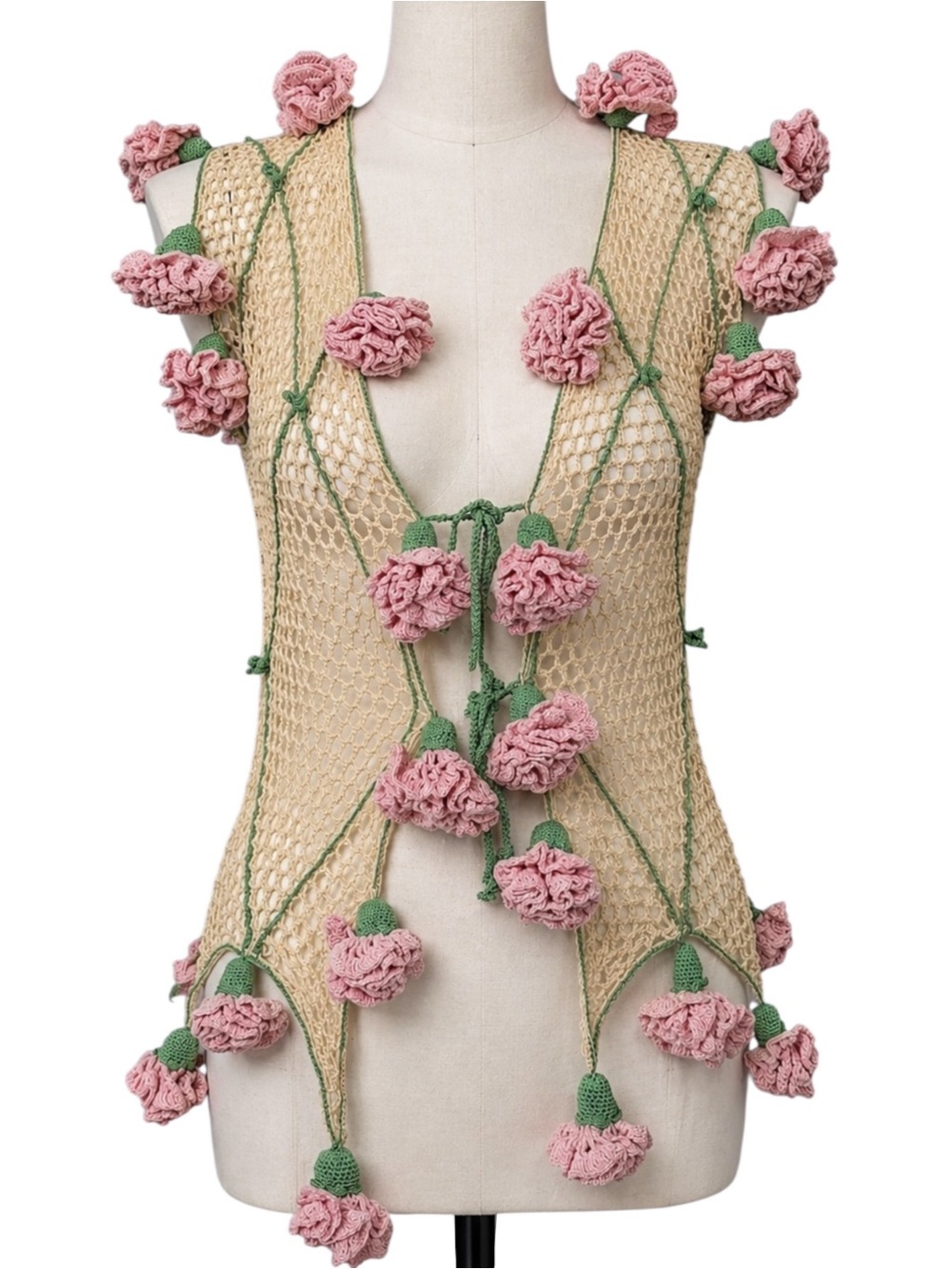 Moschino Cheap and Chic Vintage Floral Crochet Sweater Top